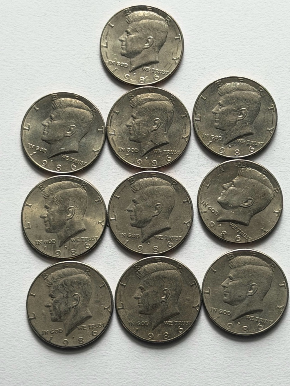 1986 Half Dollars Lot of 10